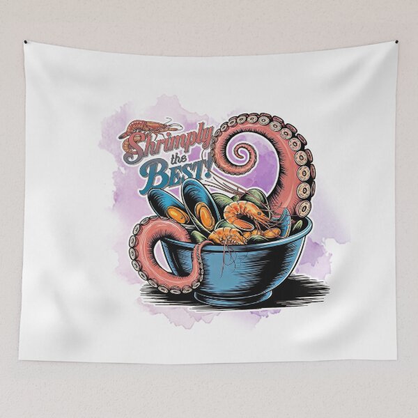 Item preview, Shrimply the Best Seafood Bowl designed and sold by NickTaroDesign.
