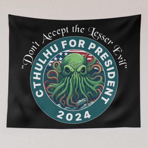 Item preview, CTHULU FOR PRESIDENT 2024 BLUE designed and sold by Marni Scofidio Desi9ns.