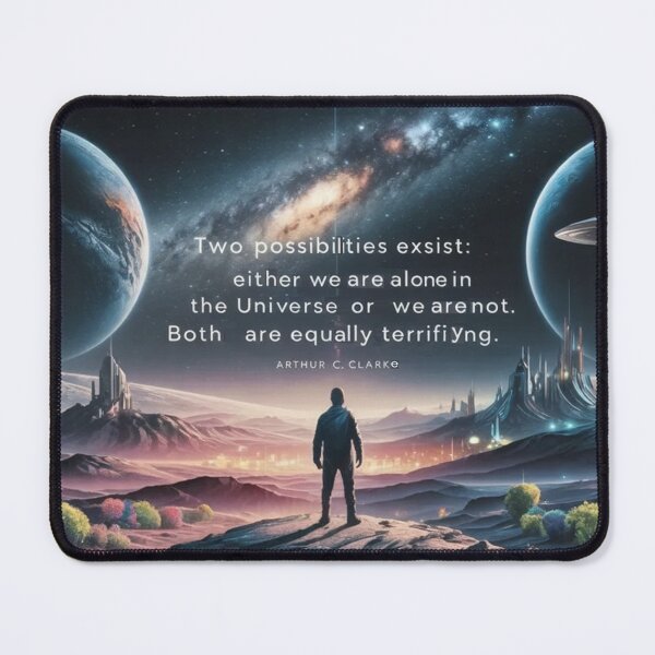 Item preview, “Two possibilities exist: either we are alone in the Universe or we are not. Both are equally terrifying.” - Arthur C. Clarke designed and sold by eXtraHumans.
