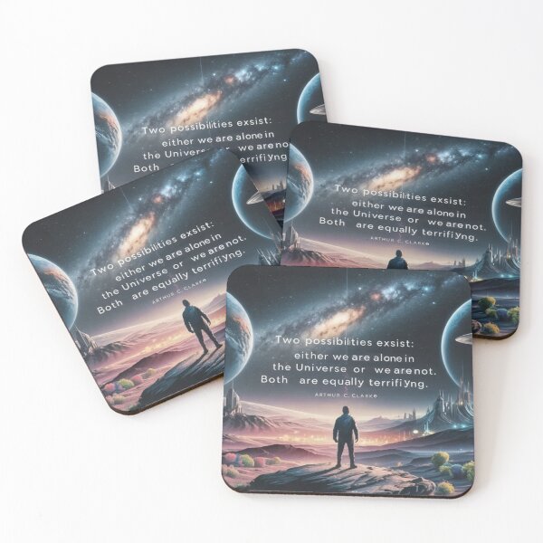 Item preview, “Two possibilities exist: either we are alone in the Universe or we are not. Both are equally terrifying.”  - Arthur C. Clarke designed and sold by eXtraHumans.