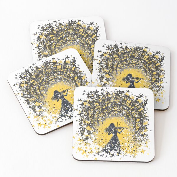 Item preview, Music Notes Surrounding a Woman Playing Violin designed and sold by Pevkay97.