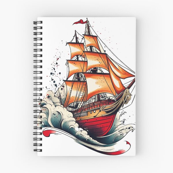 Item preview, Lines galion ship old school style designed and sold by Reklama Studio.