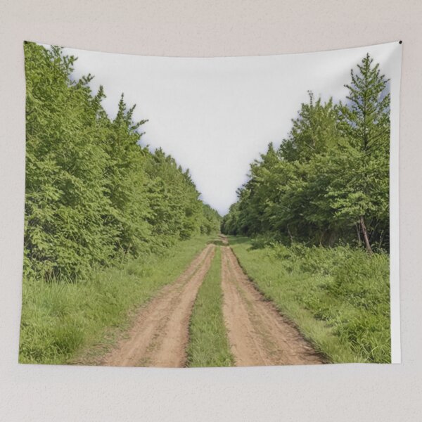 Item preview, Serene Forest Path: A Peaceful Dirt Road Surrounded by Lush Trees designed and sold by rajasekhark.