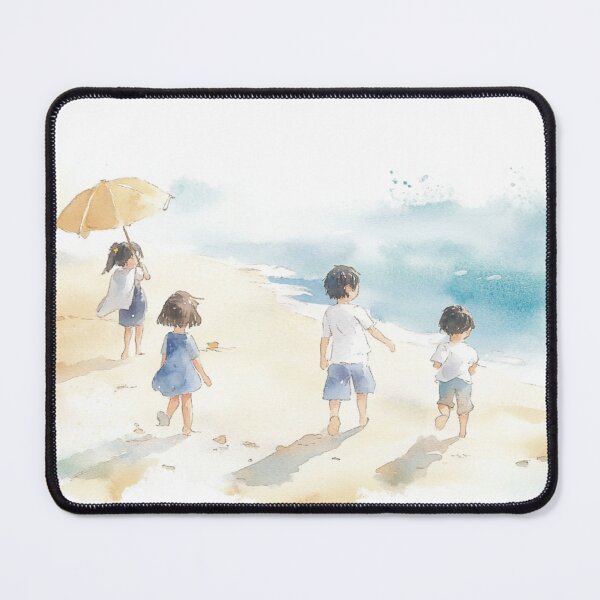 Item preview, children playing at the beach, white background designed and sold by mind-coloring.