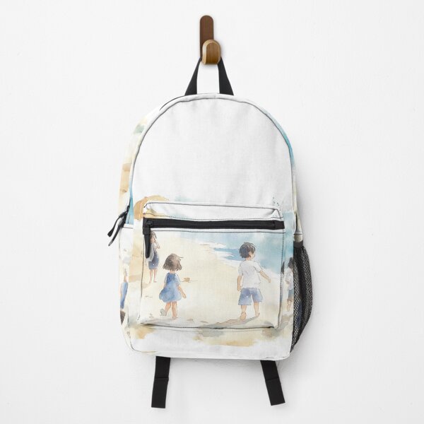Item preview, children playing at the beach, white background designed and sold by mind-coloring.