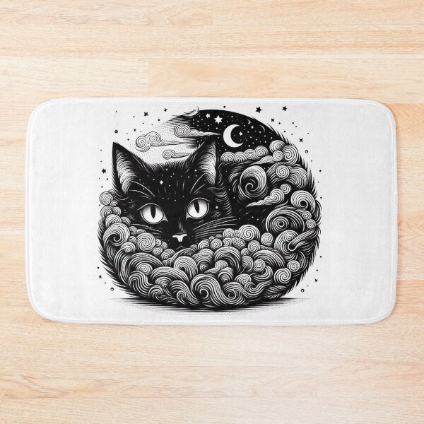 Item preview, Black cat night designed and sold by KlaudiaMunilla.