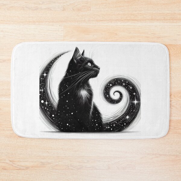 Item preview, Black cat with moon and stars designed and sold by KlaudiaMunilla.