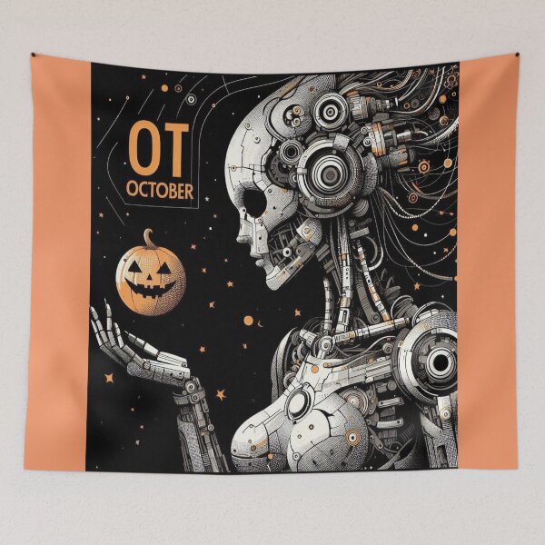 Item preview, Lady Witch Halloween Robot "OT October" designed and sold by Nanthanon.
