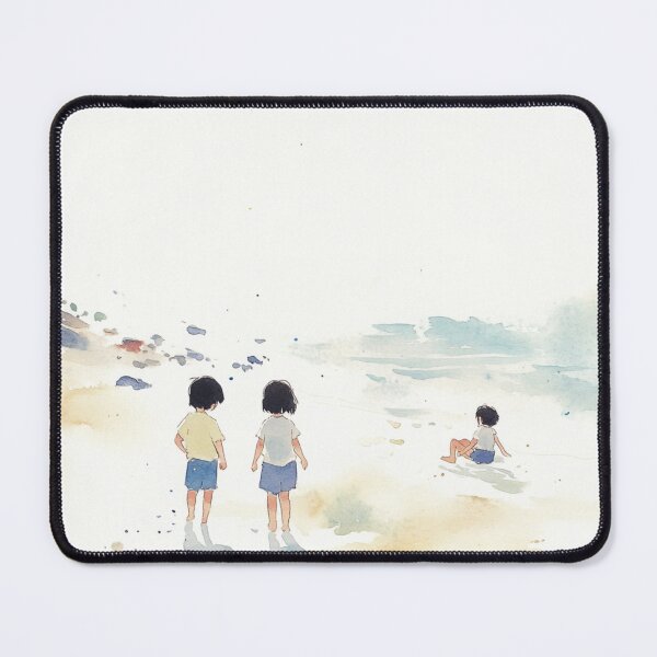 Item preview, children playing at the beach, white background designed and sold by mind-coloring.