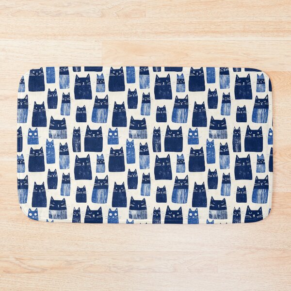 Item preview, Cats Blue Folk Pattern designed and sold by Camouflages.