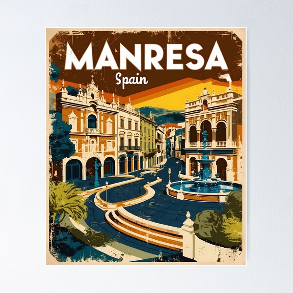 Item preview, Manresa Spain Vintage Travel Tourism designed and sold by TravelersGems.