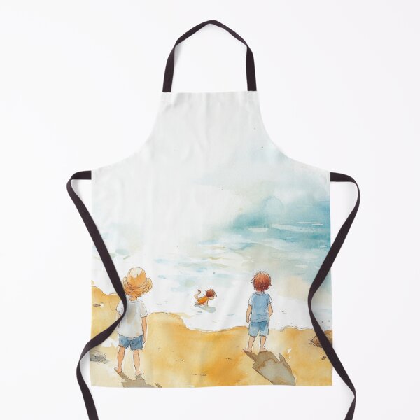 Item preview, children playing at the beach, white background designed and sold by mind-coloring.