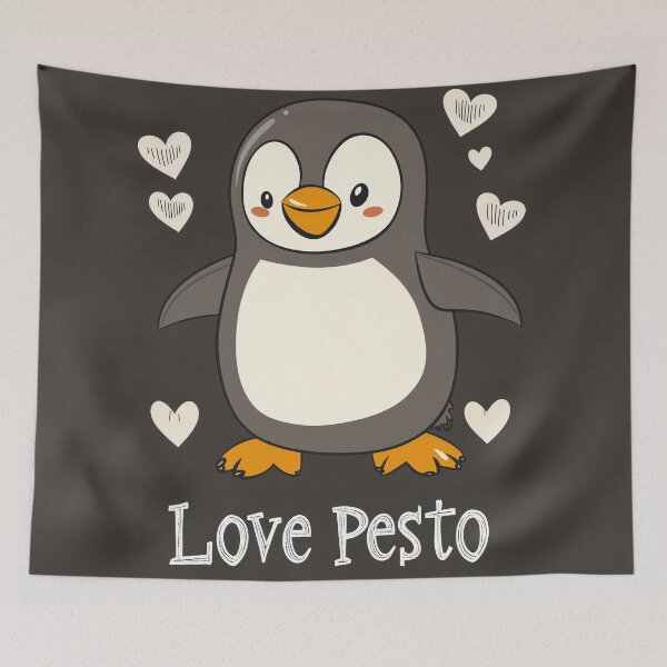 Item preview, Cute Penguin Art - Love Pesto designed and sold by landletsy.