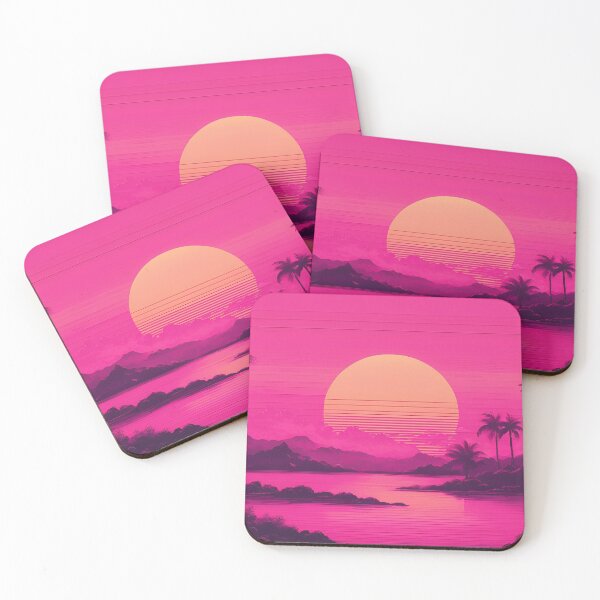 Item preview, Glitched Pink Vaporwave Sunset designed and sold by Have Mercy.