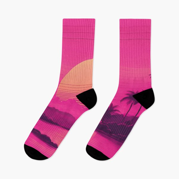 Item preview, Glitched Pink Vaporwave Sunset designed and sold by Have Mercy.
