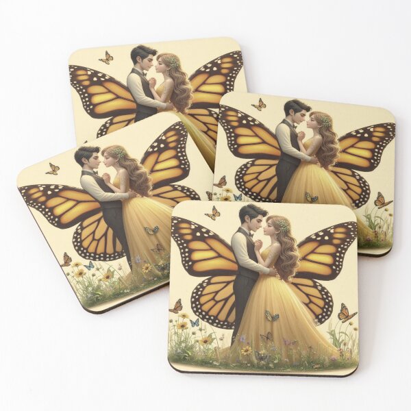 Item preview, Butterfly Lovers Winged Romance Soulmates Art Print designed and sold by choder61.