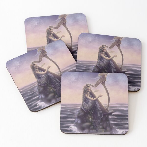 Item preview, Moon's Song - Woman Playing Harp in the Ocean designed and sold by Tiffany Toland-Scott.
