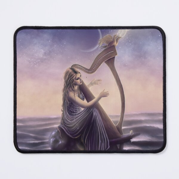 Item preview, Moon's Song - Woman Playing Harp in the Ocean designed and sold by Tiffany Toland-Scott.