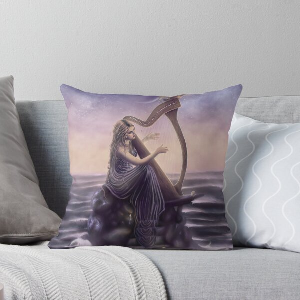 Item preview, Moon's Song - Woman Playing Harp in the Ocean designed and sold by Tiffany Toland-Scott.