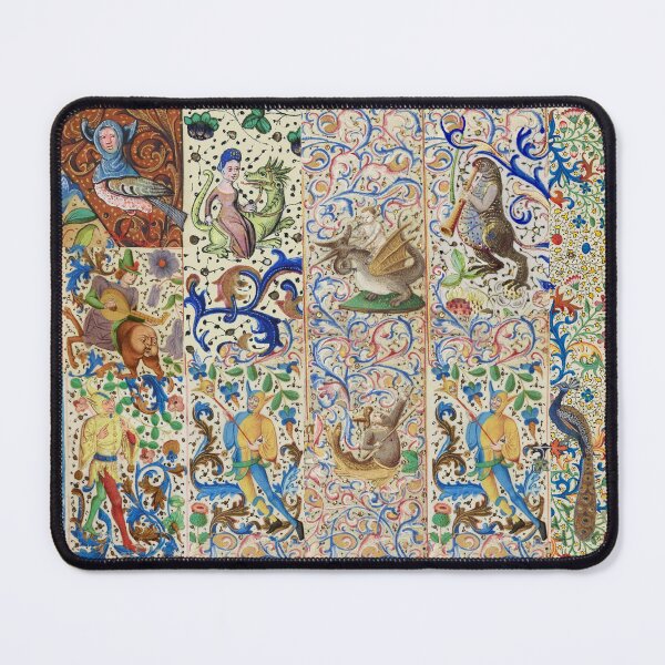 Item preview, WEIRD MEDIEVAL BESTIARY PLAYING MUSICAL INSTRUMENTS AMONG FLOWERS AND JESTERS designed and sold by BulganLumini.