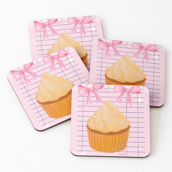 Item preview, Dulce y lindo cupcake de vainilla con lazos rosas designed and sold by bowsbotanicals.