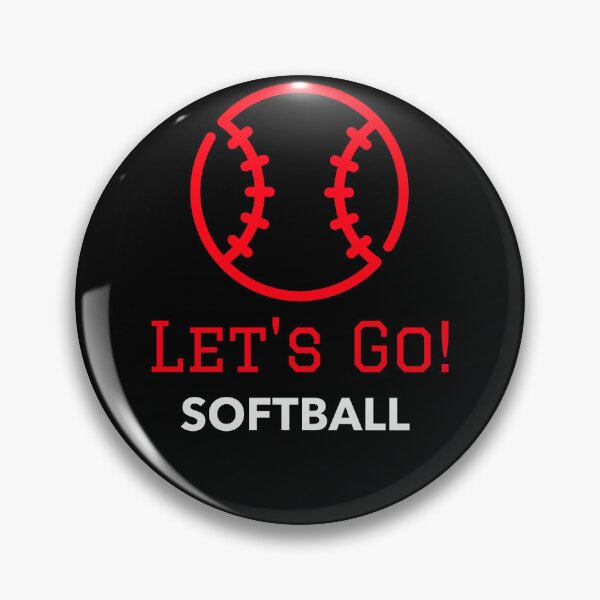 Item preview, Red Let's Go Softball designed and sold by PaperZinnia.