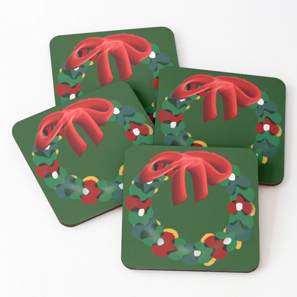 Item preview, Big Red Ribbon Christmas Wreath Christmas Sticker designed and sold by amiaplusamia.