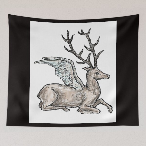 Item preview, Medieval Creature Meme - Winged deer designed and sold by VintageManiac.