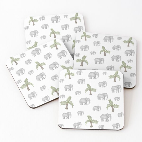 Item preview, Elephants and Palm Trees Pattern designed and sold by happytanya.