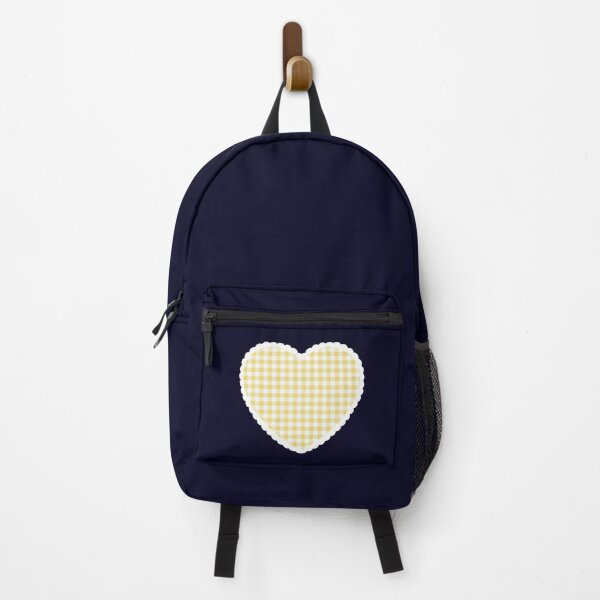 Item preview, Yellow Gingham Heart with white lace design designed and sold by Eclectic-aww.