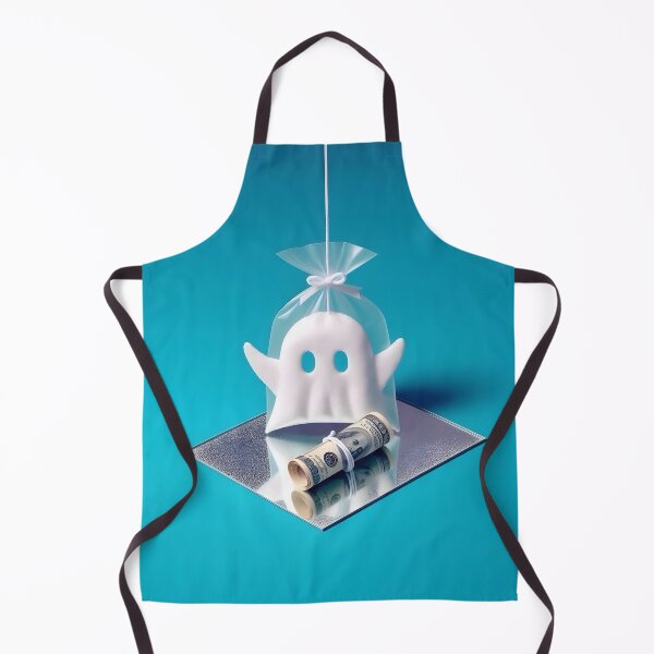 Item preview, Funny Halloween Drug Baggie Ghost with rolled Straw and Glass Mirror, Trick or Treating designed and sold by SomniferumWars.