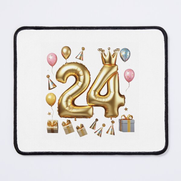 Artikelvorschau, Goldenes Ballon-Design zum 24. Geburtstag entworfen und verkauft von momo9981.
