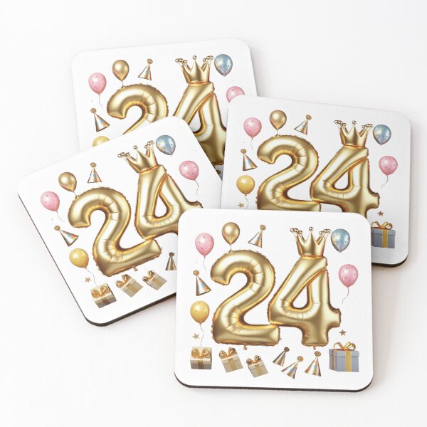 Artikelvorschau, Goldenes Ballon-Design zum 24. Geburtstag entworfen und verkauft von momo9981.