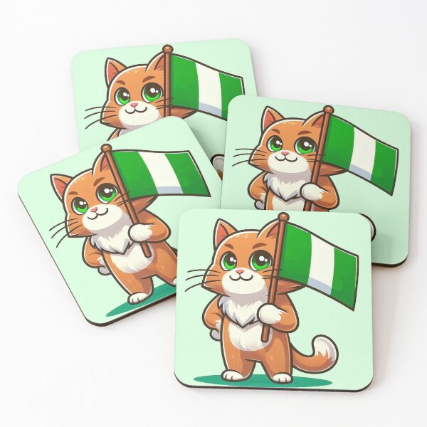 Item preview, Nigerian Flag Cat designed and sold by MeowKittyPurr.