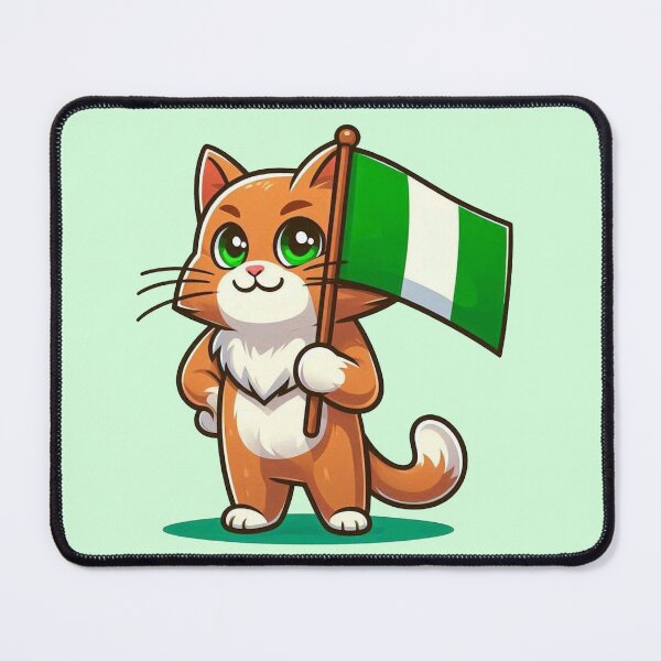 Item preview, Nigerian Flag Cat designed and sold by MeowKittyPurr.