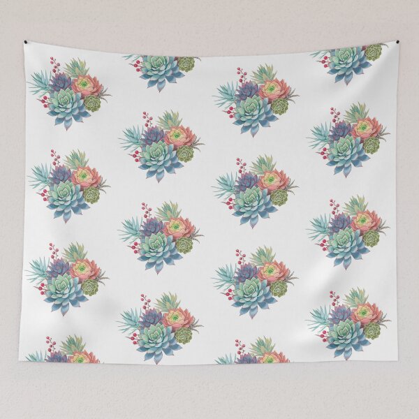 Item preview, Beautiful Blue Pink and green succulent bouquets  designed and sold by panattar.