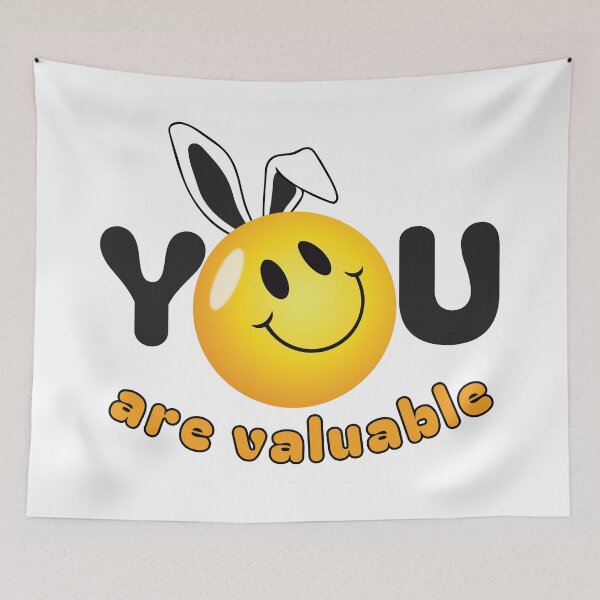 Item preview, You Are Valuable Motivational Art - Cute Heart Design designed and sold by tarzbol.