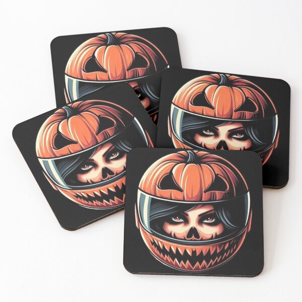 Item preview, Motorcycle Girl, Pumpkin helmet, Moto passion, Halloween Time designed and sold by Cr320.
