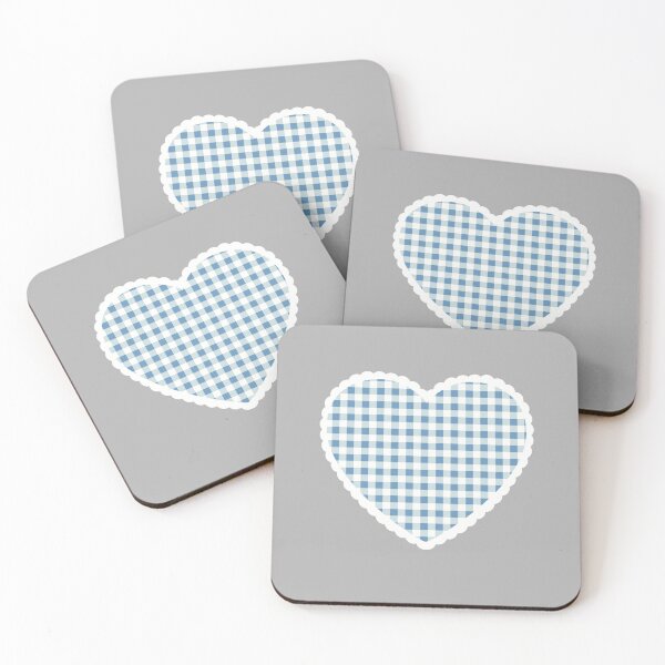 Item preview, Blue Gingham Heart with white lace design designed and sold by Eclectic-aww.