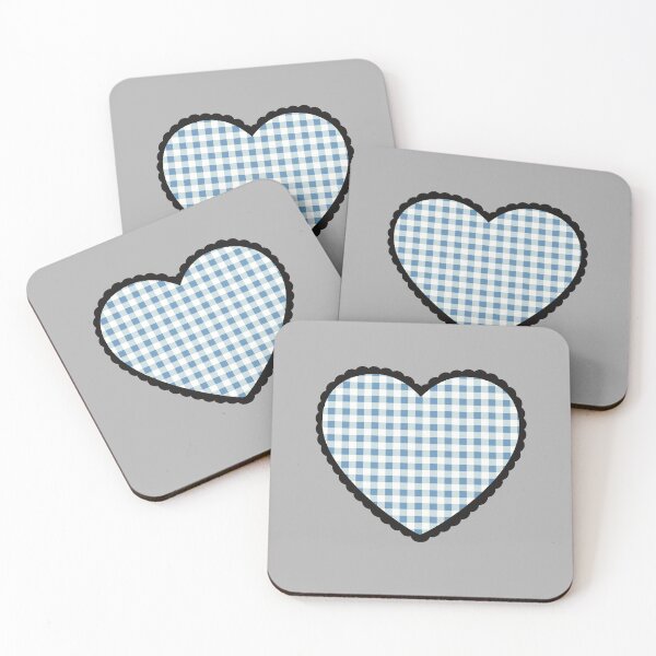 Item preview, Blue Gingham Heart with Black lace design designed and sold by Eclectic-aww.