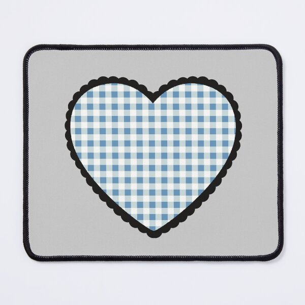 Item preview, Blue Gingham Heart with Black lace design designed and sold by Eclectic-aww.