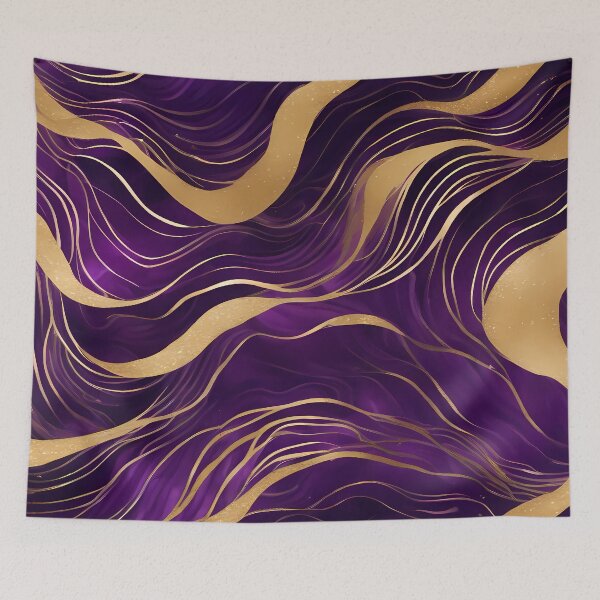 Item preview, Purple and Golden Waves designed and sold by CalmnessbyChoice.