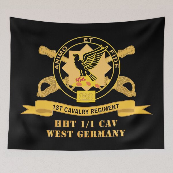 Artikelvorschau, 1. Kavallerie-Regiment mit Br - Ordensband - HHT 1-1 CAV Westdeutschland X 300 entworfen und verkauft von Military Insignia Products.