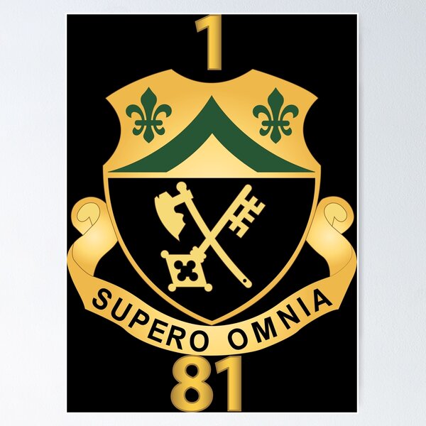 Item preview, 1st Battalion, 81st Armor - DUI w Regiment Number X 300 designed and sold by Military Insignia Products.