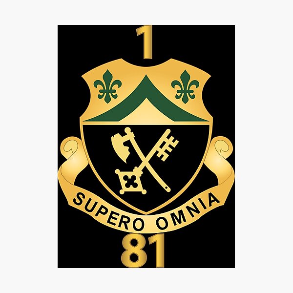 Item preview, 1st Battalion, 81st Armor - DUI w Regiment Number X 300 designed and sold by Military Insignia Products.