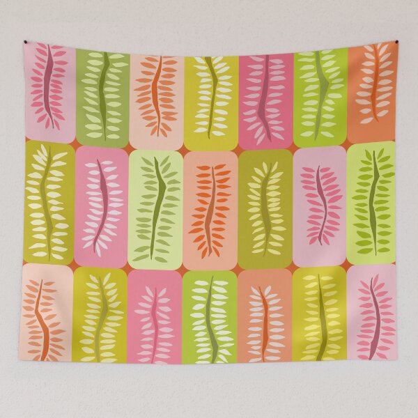 Item preview, Orange and Pink Hand Drawn Ferns Pattern designed and sold by schorrnuff.