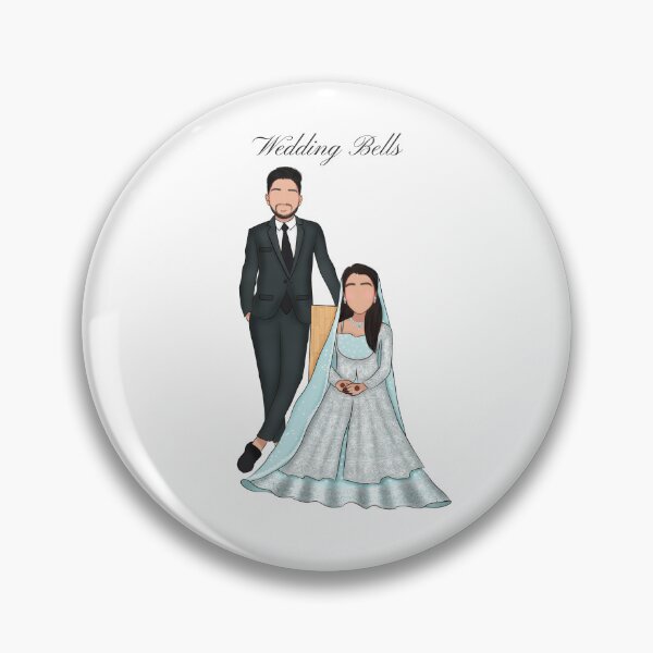 Item preview, Wedding Bells Couple Marriage Asian Beautiful Groom Bride designed and sold by Sketchbook Studio by Aqsaa.