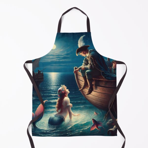 Item preview, Enchanting Sailor and Mermaid Art Under a Full Moon designed and sold by PandaTShirtShop.