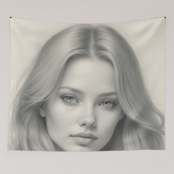 Item preview, Timeless Beauty: Soft Monochrome Portrait of Grace designed and sold by ArtComixHaven.