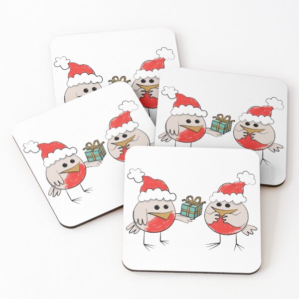 Item preview, Cute Christmas robins giving gifts designed and sold by Moorcatstudio.